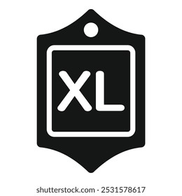 Black friday xl clothes tag icon in simple style isolated on white background