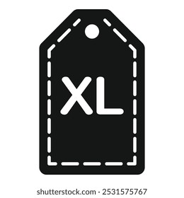 Black friday xl size clothing tag icon in simple style on a white background