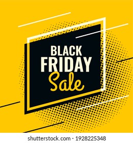 black friday yellow and black abstract sale banner template