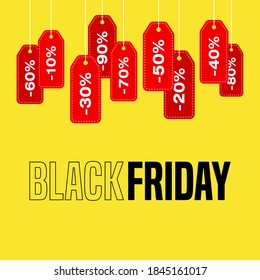 Black Friday gelber Banner-Vektorgrafik