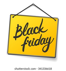 black Friday - yellow door sign