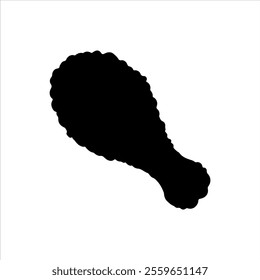 Black Fried chicken silhouette vector illustration on white background