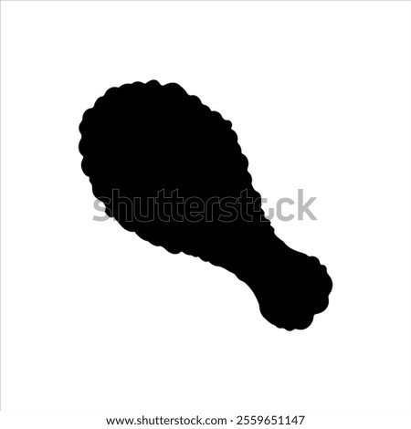 Black Fried chicken silhouette vector illustration on white background