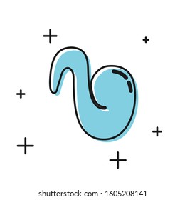 Black Fried chicken wing icon isolated on white background.  Vector Illustration