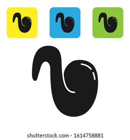 Black Fried chicken wing icon isolated on white background. Set icons colorful square buttons. Vector Illustration