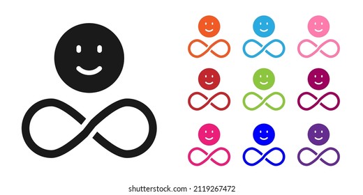 Black Friends forever icon isolated on white background. Everlasting friendship concept. Set icons colorful. Vector