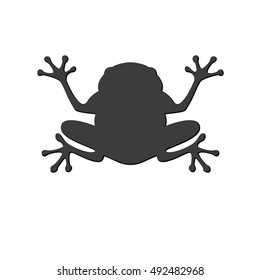 Black  frog in flat style. Vector Illustration