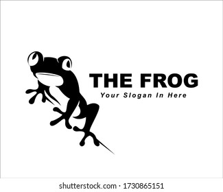 black frog patch art logo design inspiration 