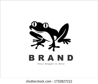 black frog stylized logo design inspiration