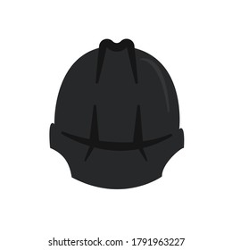 Black front safety helmet on white background,vector