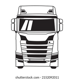 Black Front Truck Silhouette Icon Stock Vector (Royalty Free ...