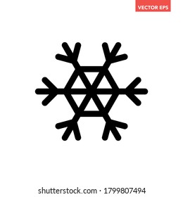 Icono de copo de nieve congelado negro, pictograma vectorial simple de temperatura de congelación plana, vector infográfico para el logo de la aplicación sitio web, botón de banner ui ux elementos de interfaz aislados en fondo blanco