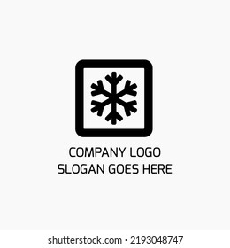 Black frozen square logo on isolated background