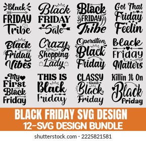 Black Frriday SVG Design 12 bundle.
