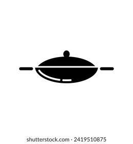 Black frying pan icon graphic design. cooking and kitchen