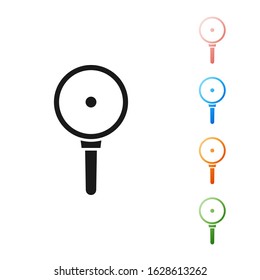 Black Frying pan icon isolated on white background. Fry or roast food symbol. Set icons colorful. Vector Illustration