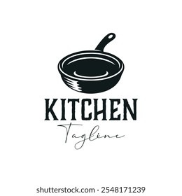 Black Frying pan logo design vintage