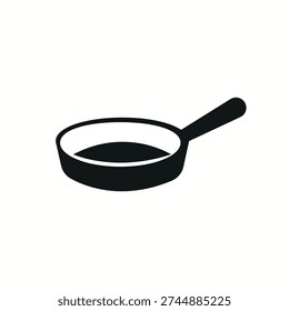 Black frying pan on a white background