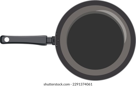 Schwarze Pfanne auf weißem Hintergrund
