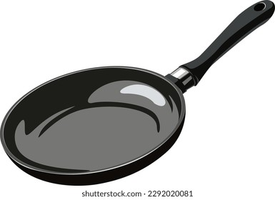 Black frying pan over white background.egg in a pan on a white background.
Cooking with in a pan. 