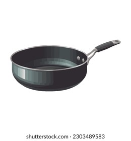 Black frying pan over white