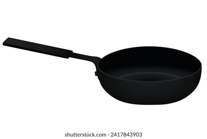 Black frying pan. vector illustration