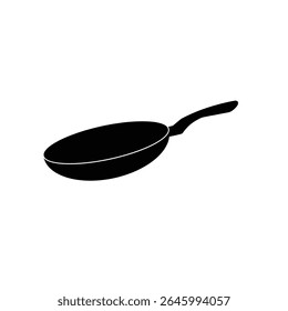 Black frying pan vector template illustration