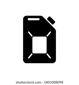 Black Fuel Canister Flat Vector Icon