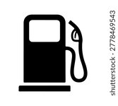 Black Fuel Pump Silhouette Vector Icon
