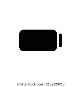 Icono negro de batería completa aislado en fondo blanco