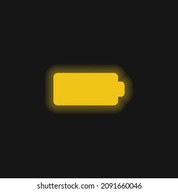 Black Full Battery yellow glowing neon icon