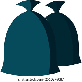 Black full plastic bags. Garbage package icon