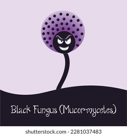 Black Fungus Mucormycetes cartoon vector illustration graphic