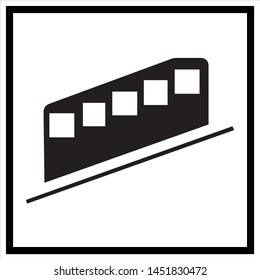 black funicular railway isolated vector icon. simple element illustration from transportation concept vector icons. funicular railway editable logo symbol design on white background.