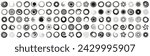 Black funnel collection. Set of circle swirl. Circle black funnel collection. Black funnel vortex icons. Hurricane and tornado symbol collection