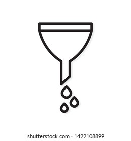 black funnel with drops icon- vector illustration