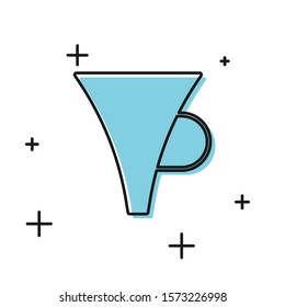 Black Funnel or filter icon isolated on white background.  Vector Illustration