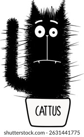 Black funny cat print Cattus