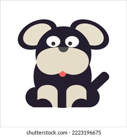 Black funny dog for use in web design