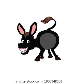 Black funny Donkey Vector design