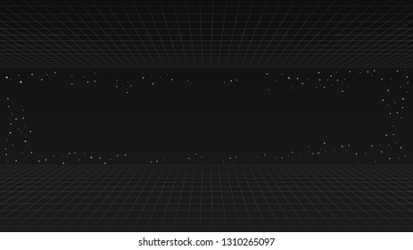 Black future retro line background, style futuristic synth retro wave. Vector backround,banner,wallpaper