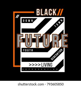 diseño gráfico de camisetas vintage de futuro negro, ilustración vectorial idea artística