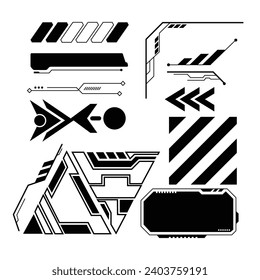 Black Futuristic Object Vector Illustration