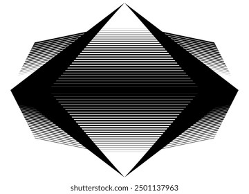 Patrón futurista negro sobre fondo blanco. Fondo rayado tecnológico Vector. Para cubiertas, embalaje, publicidad. Ilustración deportiva. Fondo digital. Escudo