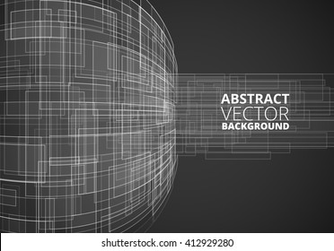 Black Futuristic Sci-Fi Vector Background