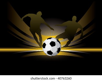 Fundo de futebol futurista preto. Vetor.