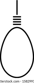 Black Gallows rope loop hanging icon isolated on white background. Rope tied into noose. Suicide, hanging or lynching.  Vector Illustration