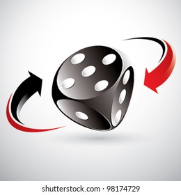 black gambling dice