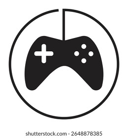 Black game console icon circular like cable