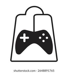 black game console icon shaped like a bag